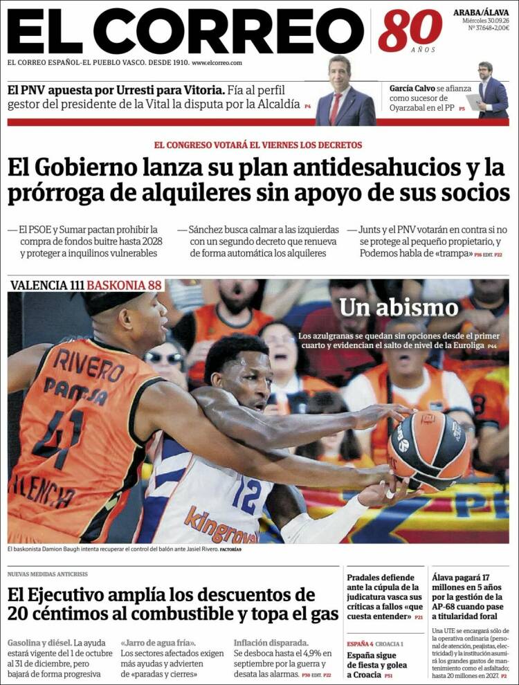 Portada de El Correo - Álava (Espa&ntilde;a)