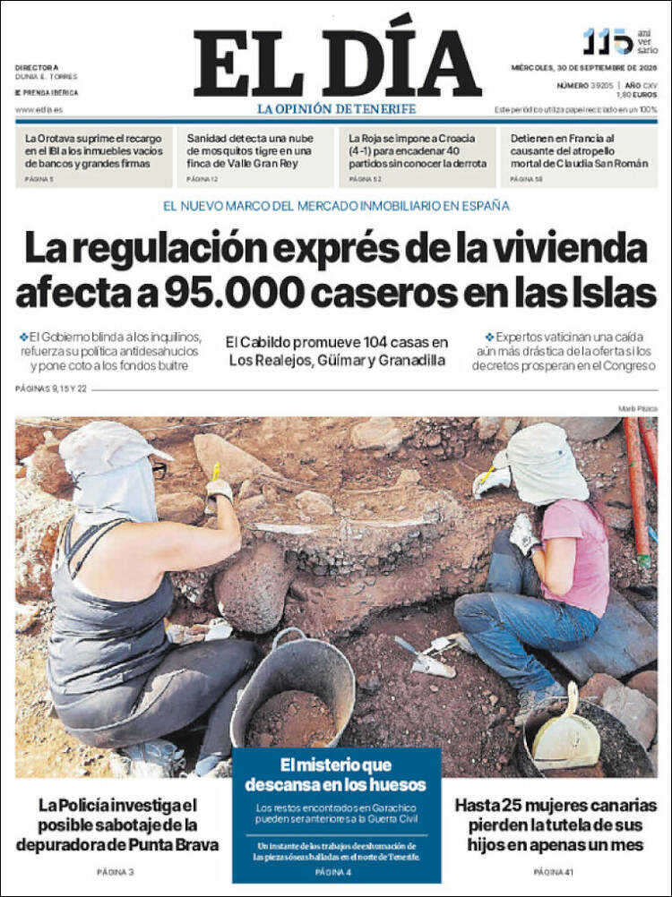 Portada de El Día (Espa&ntilde;a)