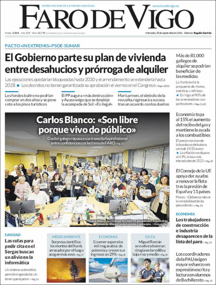 Portada de Faro de Vigo (Espa&ntilde;a)