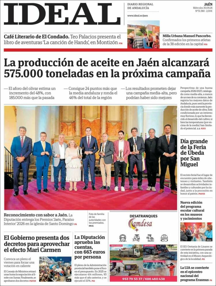 Portada de El Ideal de Jaén (Espa&ntilde;a)