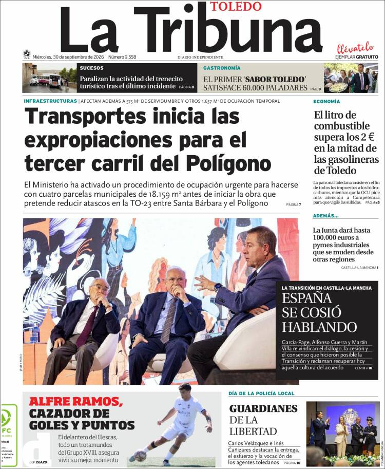 Portada de La Tribuna de Toledo (Espa&ntilde;a)