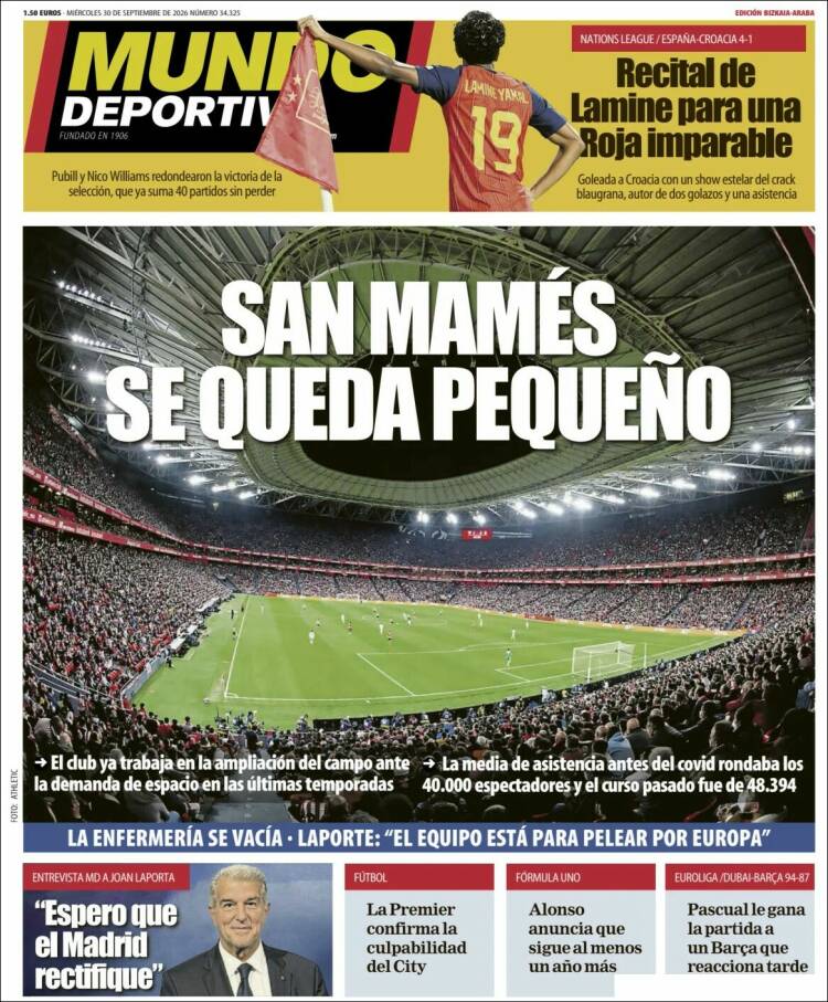 Portada de Mundo Deportivo Bizkaia (Espa&ntilde;a)