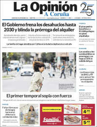 Portada de La Opinión de A Coruña (Espa&ntilde;a)