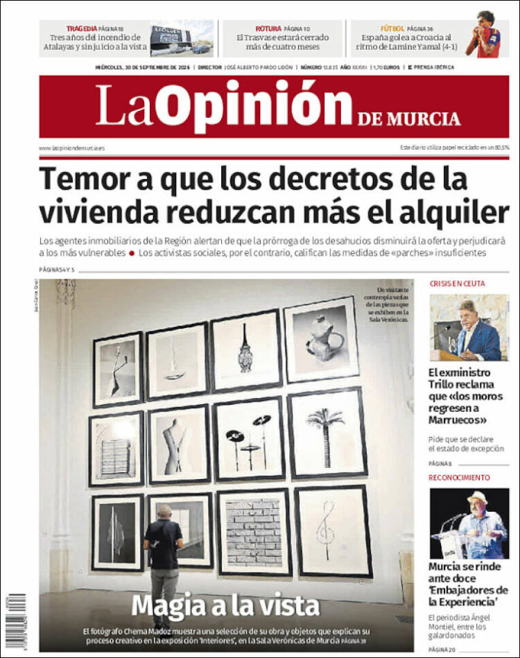 Portada de La Opinión de Murcia (Espa&ntilde;a)