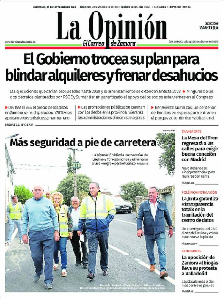 Portada de La Opinión - El Correo de Zamora (Espa&ntilde;a)