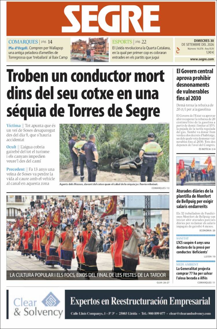 Portada de Segre (Espa&ntilde;a)