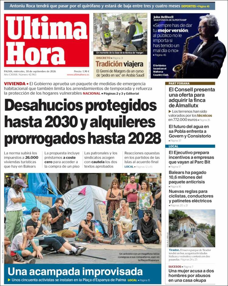Portada de Última Hora (Espa&ntilde;a)