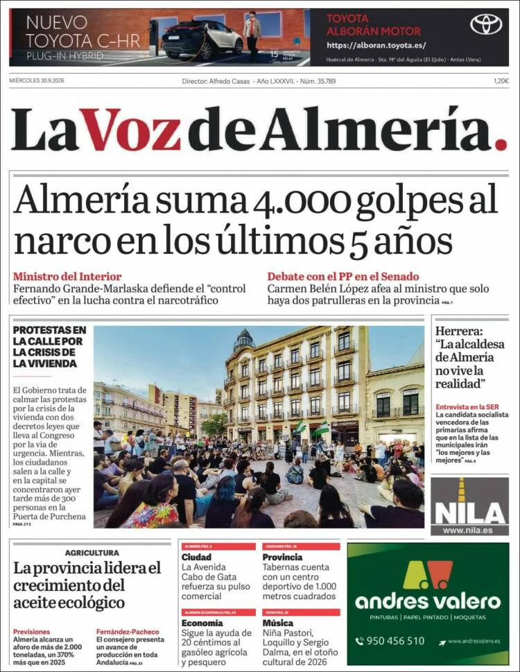 Portada de La Voz de Almería (Espa&ntilde;a)