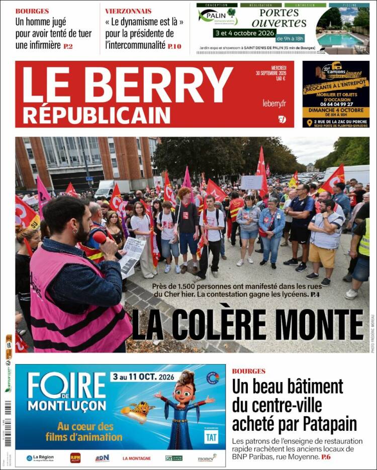 Portada de Berry Republicain (Francia)