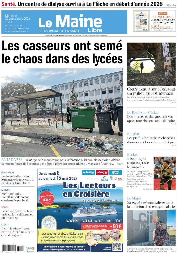 Portada de Le Maine Libre (Francia)