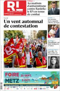 Portada de Le Republicain Lorrain (Francia)