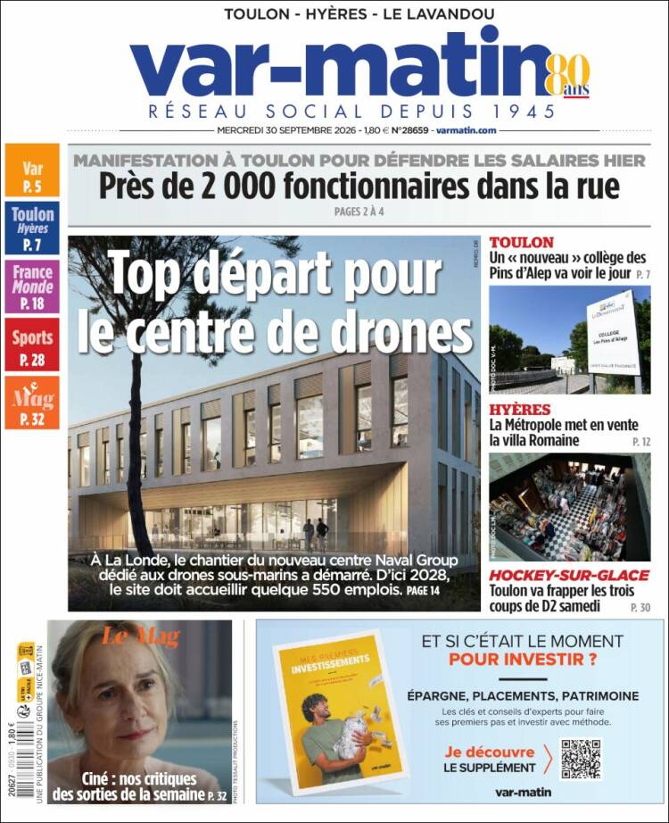 Portada de Var-Matin (Francia)
