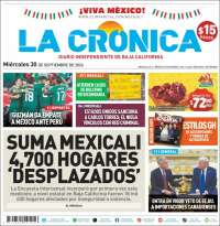 Portada de La Crónica de Baja California (M&eacute;xico)