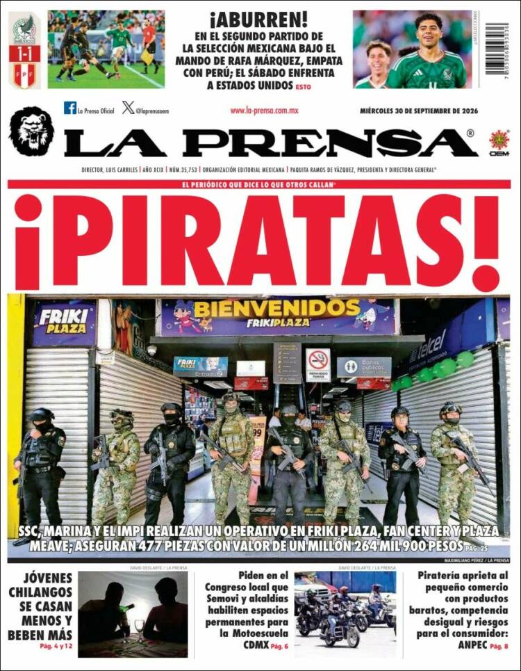 Portada de La Prensa (M&eacute;xico)