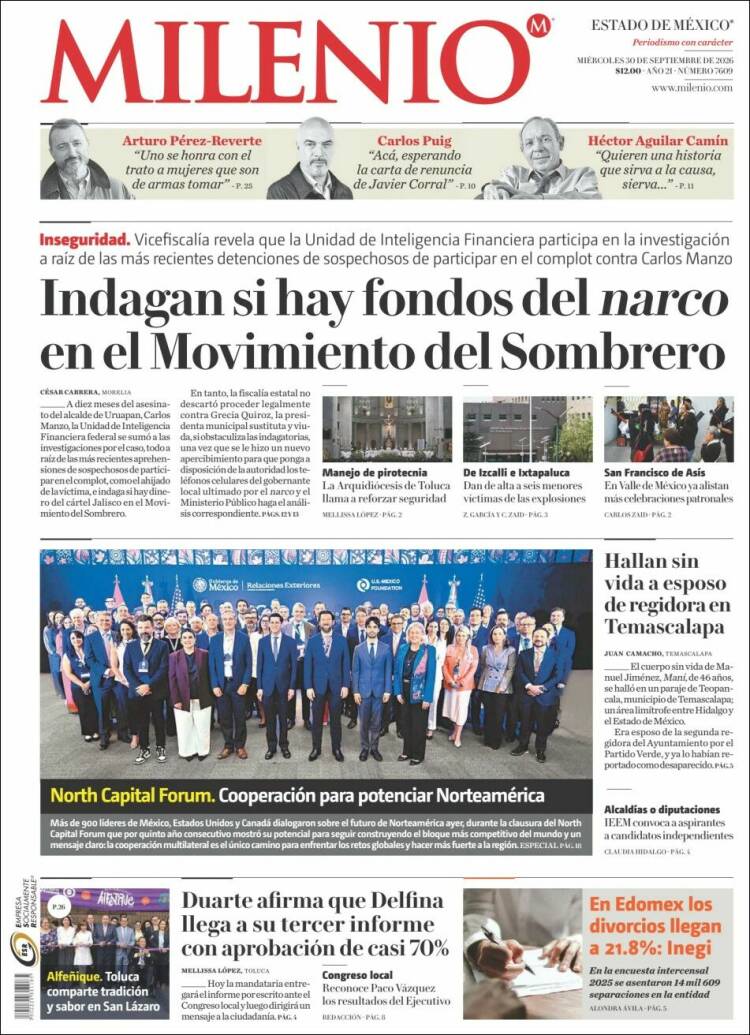 Portada de Milenio - Estado de México (M&eacute;xico)