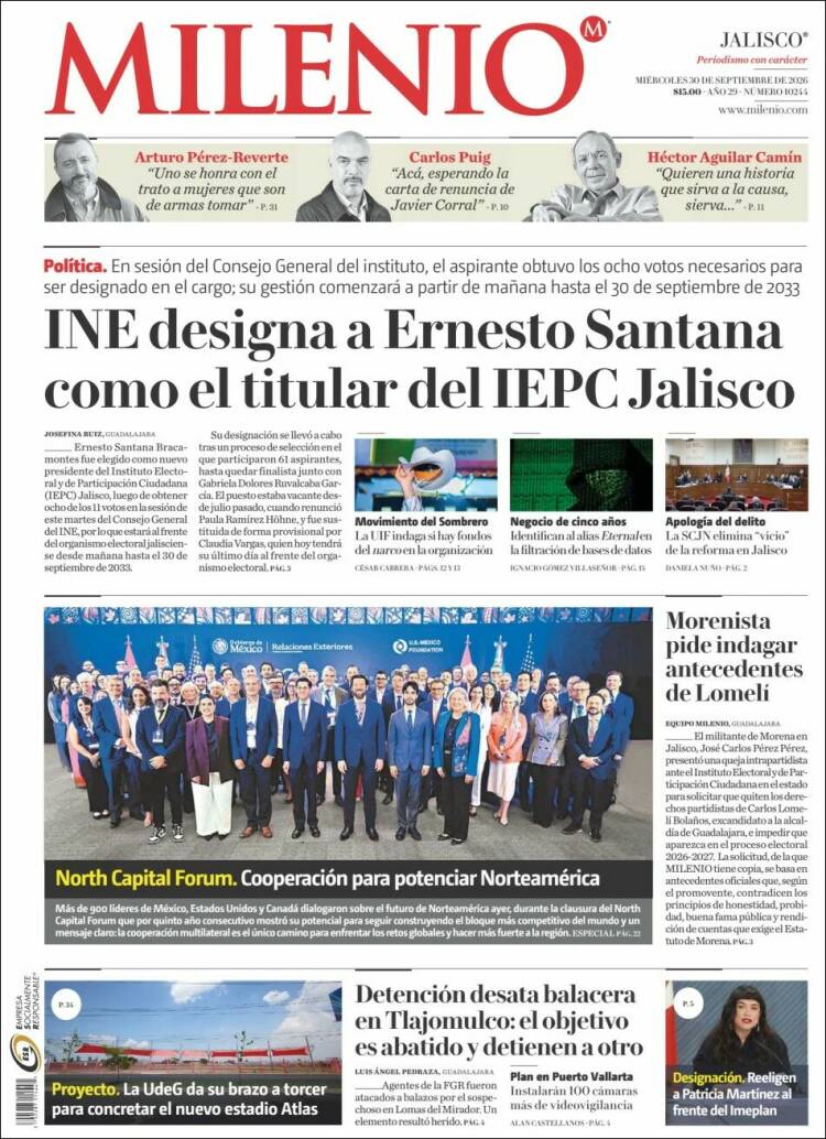Portada de Milenio - Jalisco (M&eacute;xico)