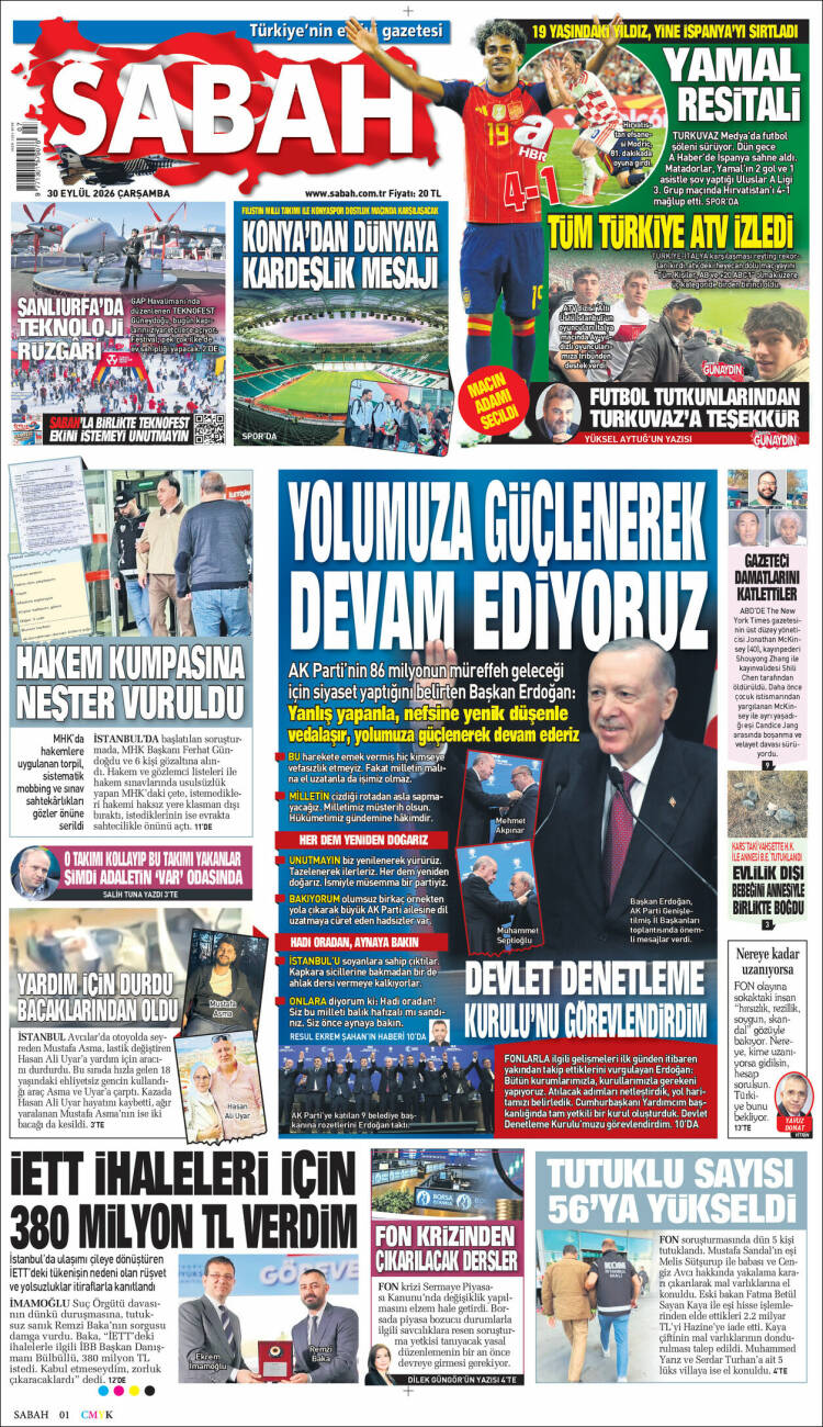 Portada de Sabah (Turqu&iacute;a)