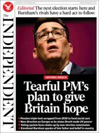 Portada de The Independent (Reino Unido)