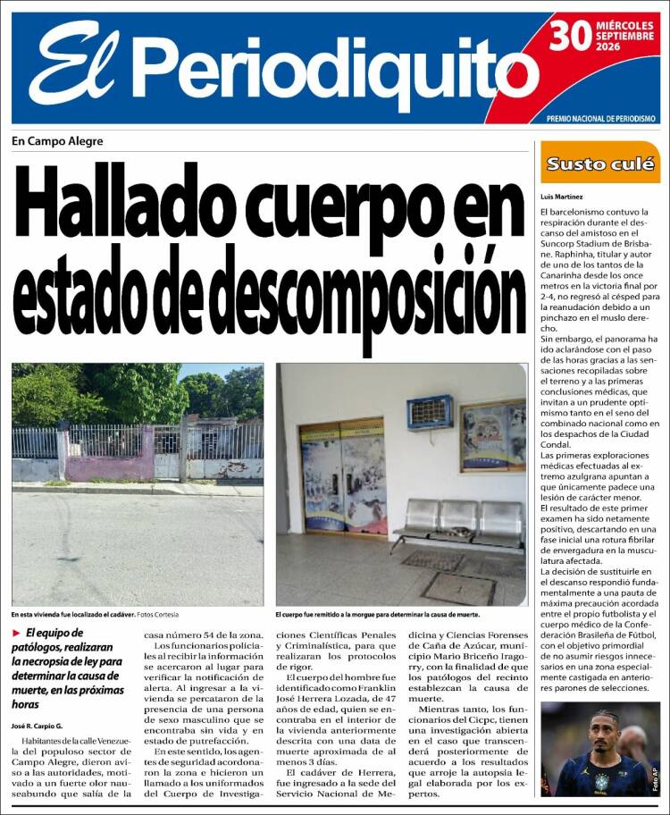 Portada de Periodiquito de Aragua (Venezuela)