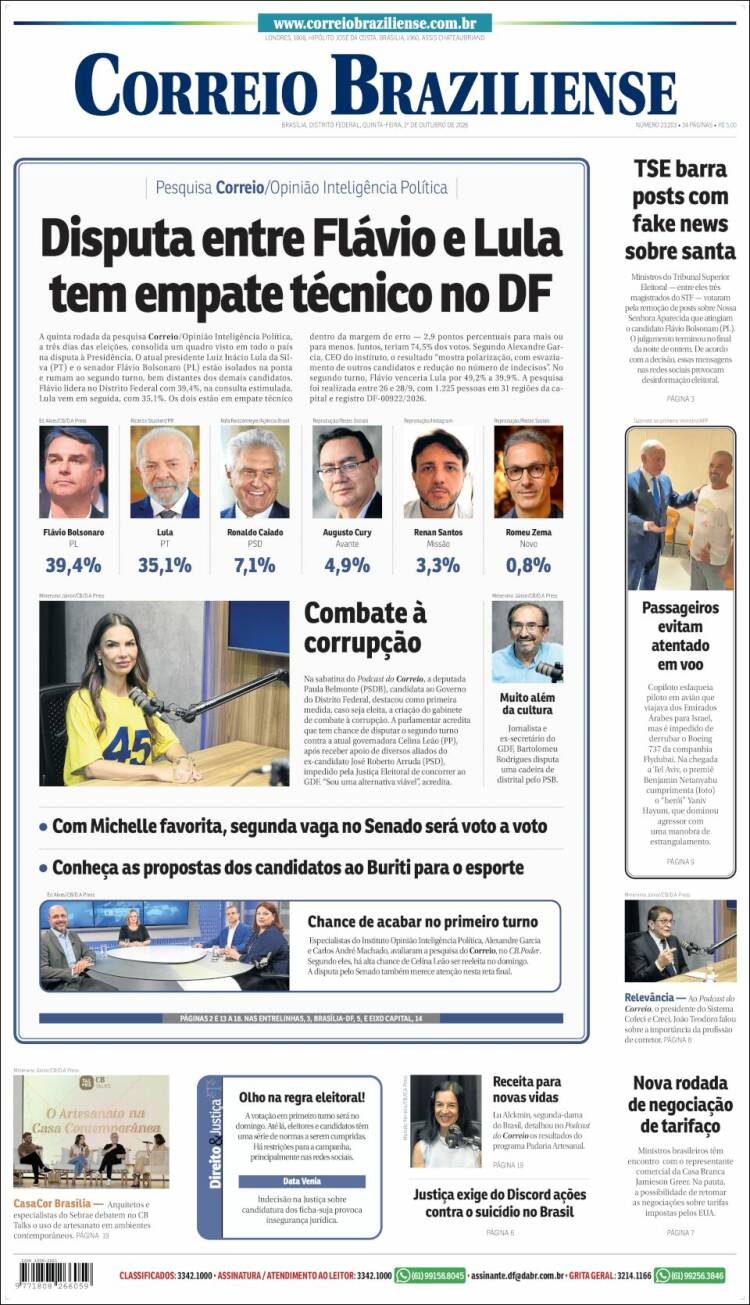 Portada de Correio Braziliense (Brasil)