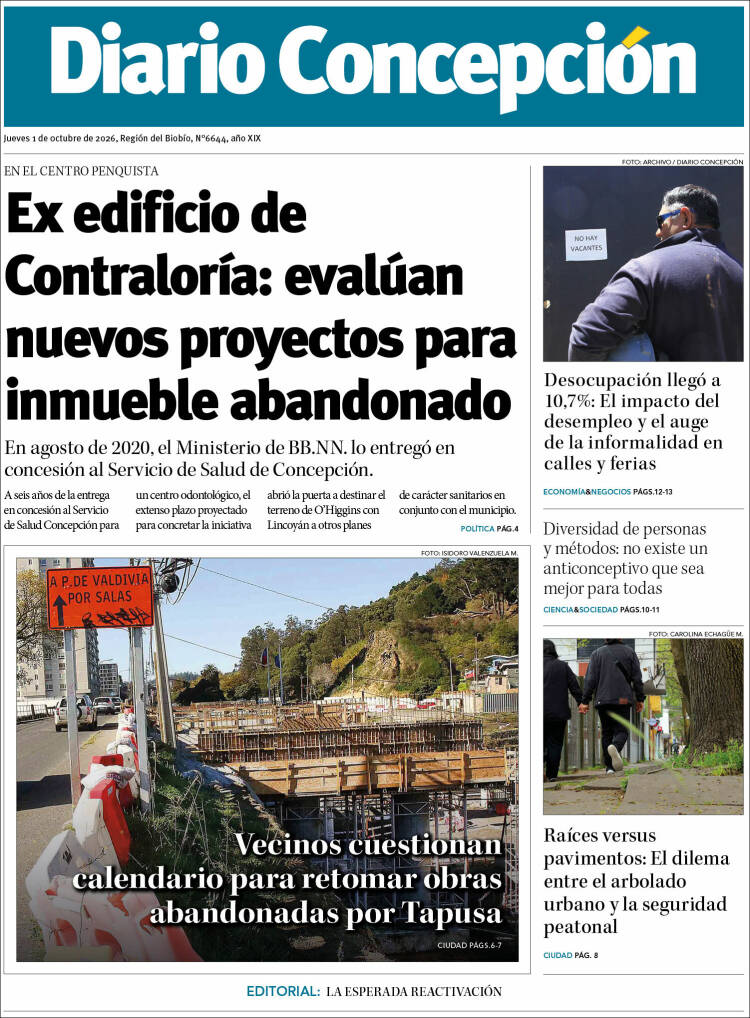 Portada de Diario de Concepción (Chile)
