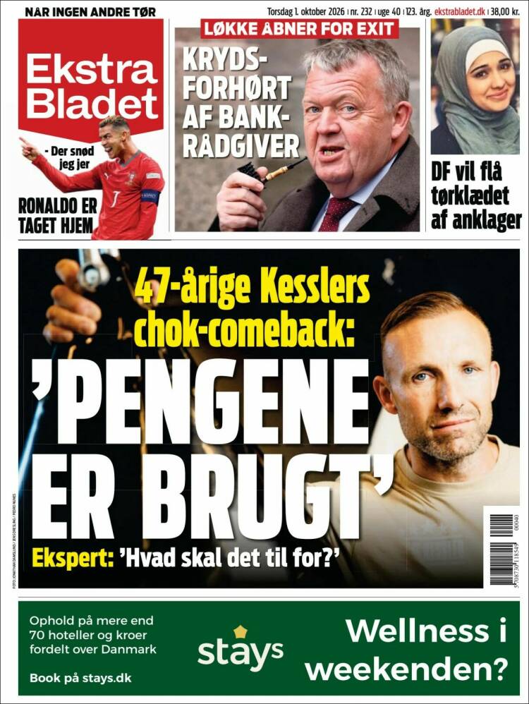 Portada de Ekstra Bladet (Dinamarca)