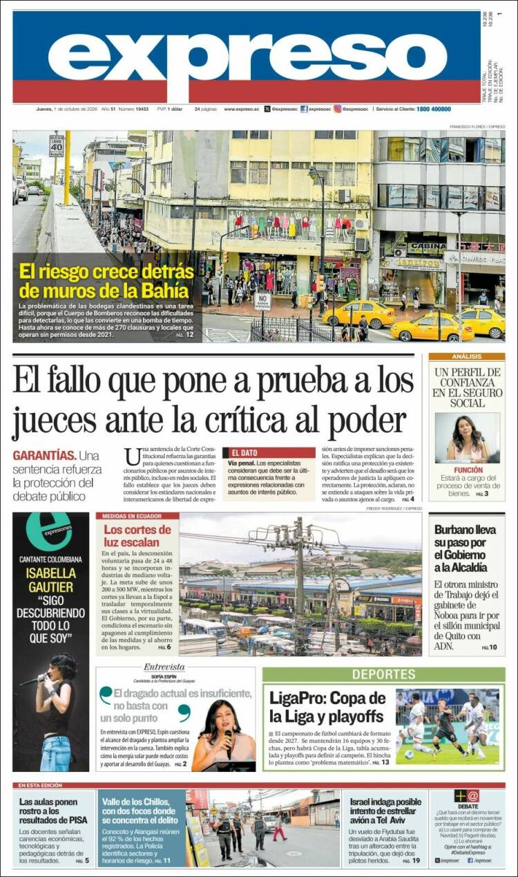 Portada de Expreso (Ecuador)