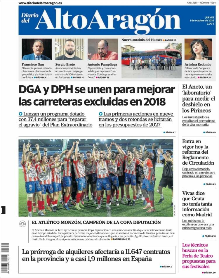 Portada de Diario del AltoAragón (Espa&ntilde;a)