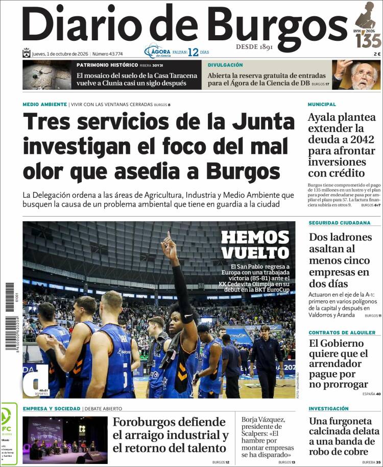 Portada de Diario de Burgos (Espa&ntilde;a)