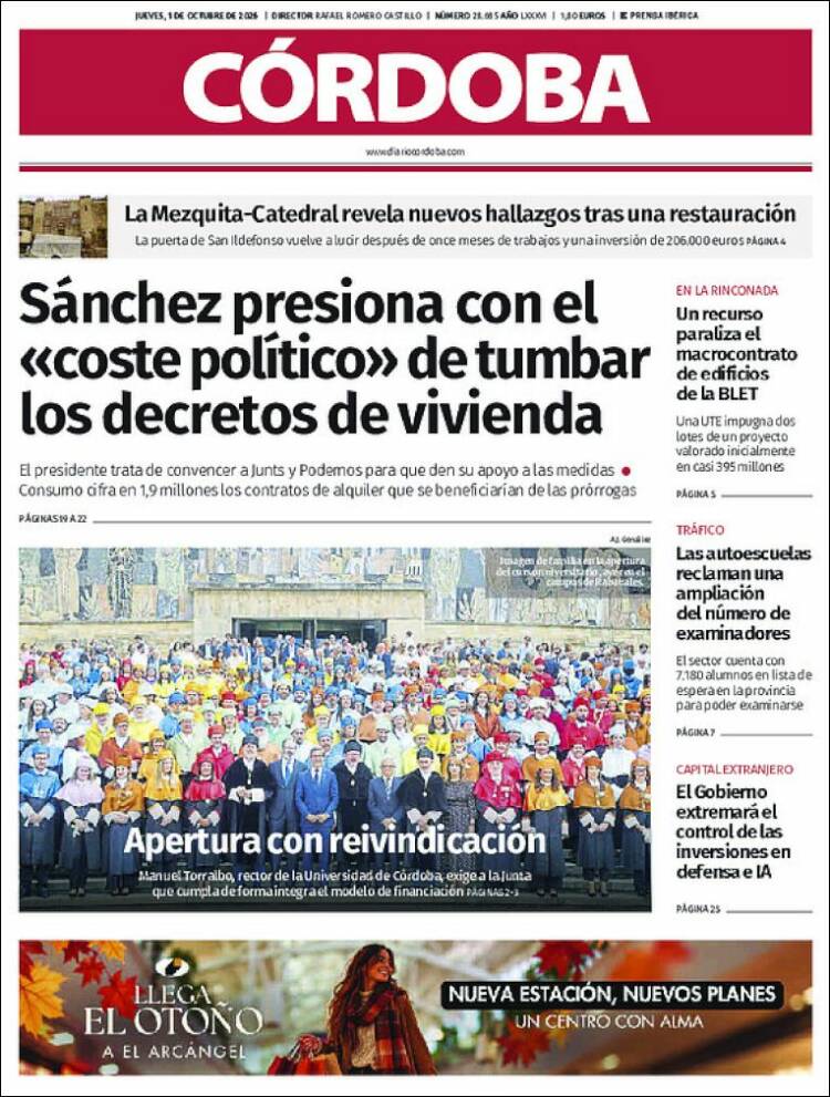 Portada de Diario de Córdoba (Espagne)