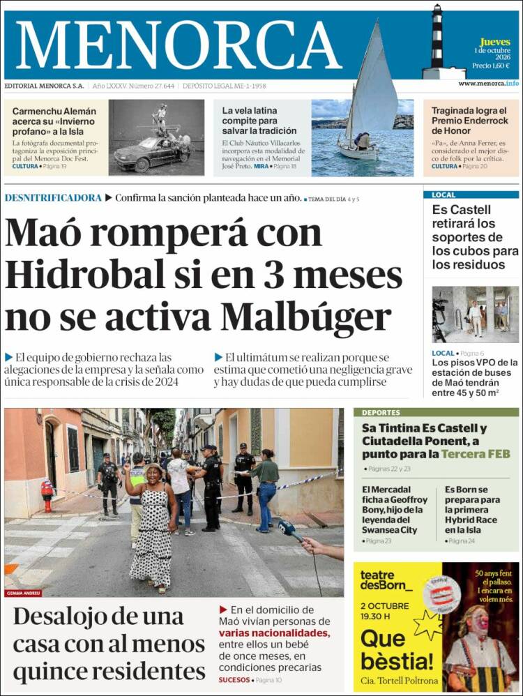 Portada de Menorca - Diario Insular (Espa&ntilde;a)
