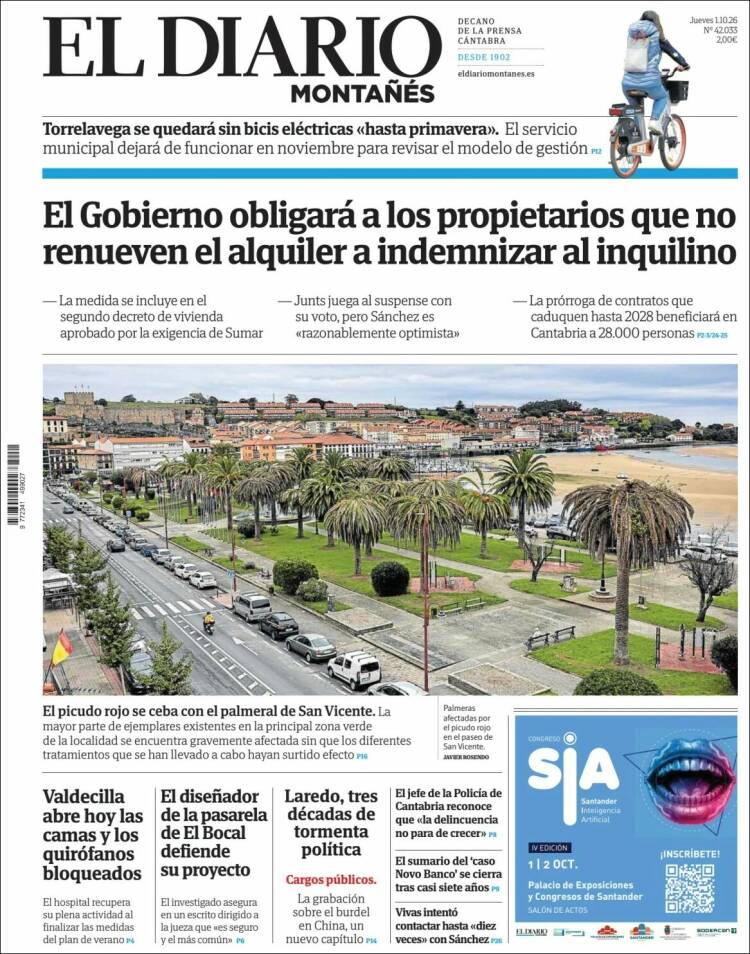 Portada de El Diario Montañés (Espa&ntilde;a)