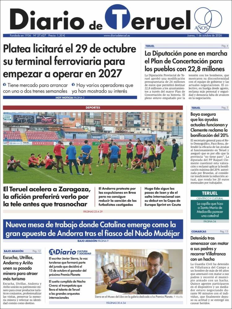 Portada de Diario de Teruel (Espa&ntilde;a)