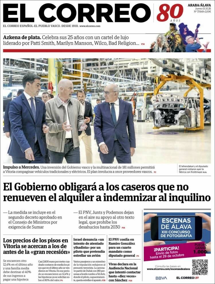 Portada de El Correo - Álava (Espa&ntilde;a)