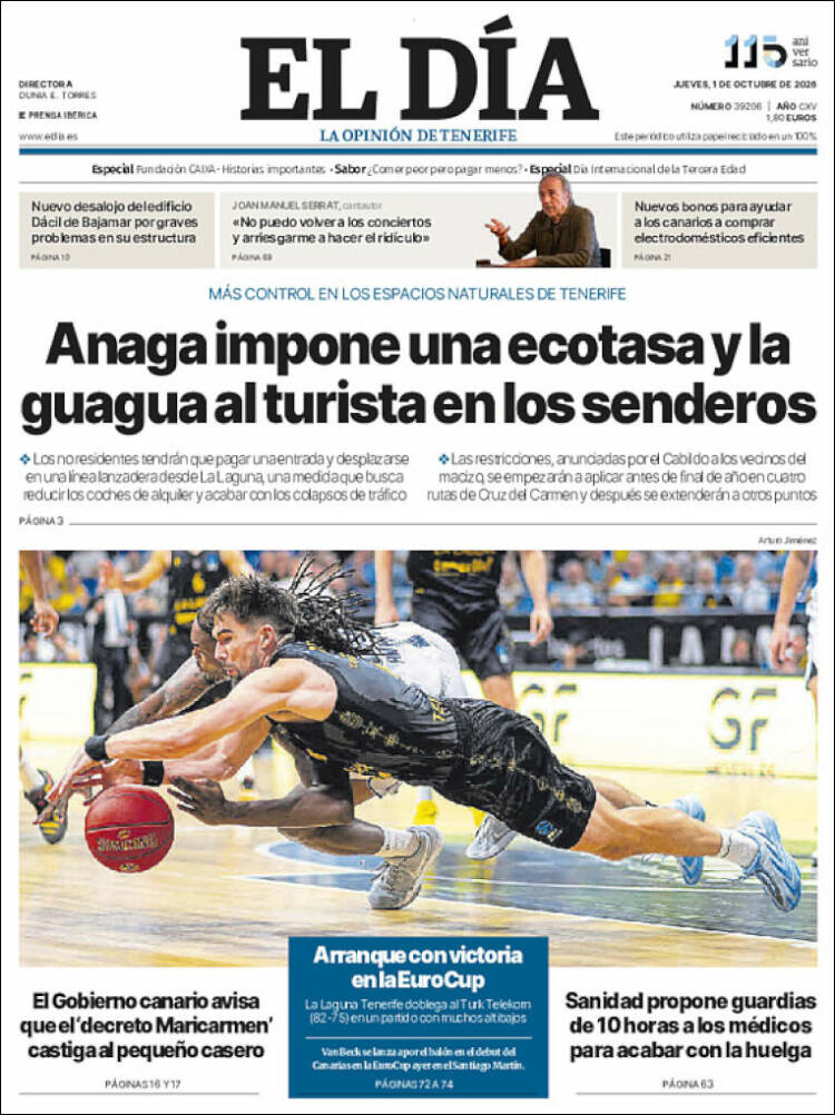 Portada de El Día (Espa&ntilde;a)