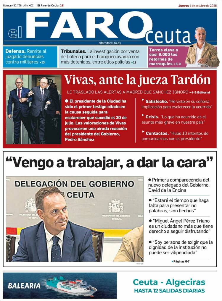 Portada de El Faro de Ceuta (Espa&ntilde;a)