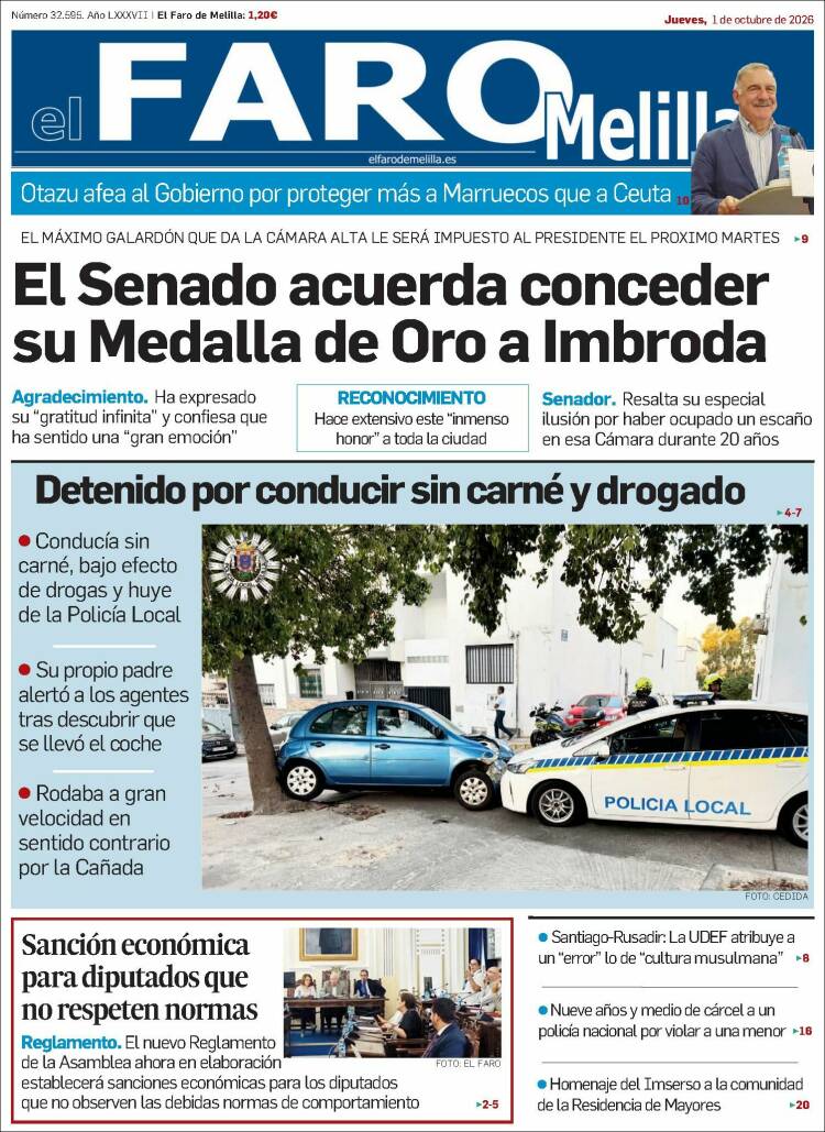 Portada de El Faro de Melilla (Espa&ntilde;a)