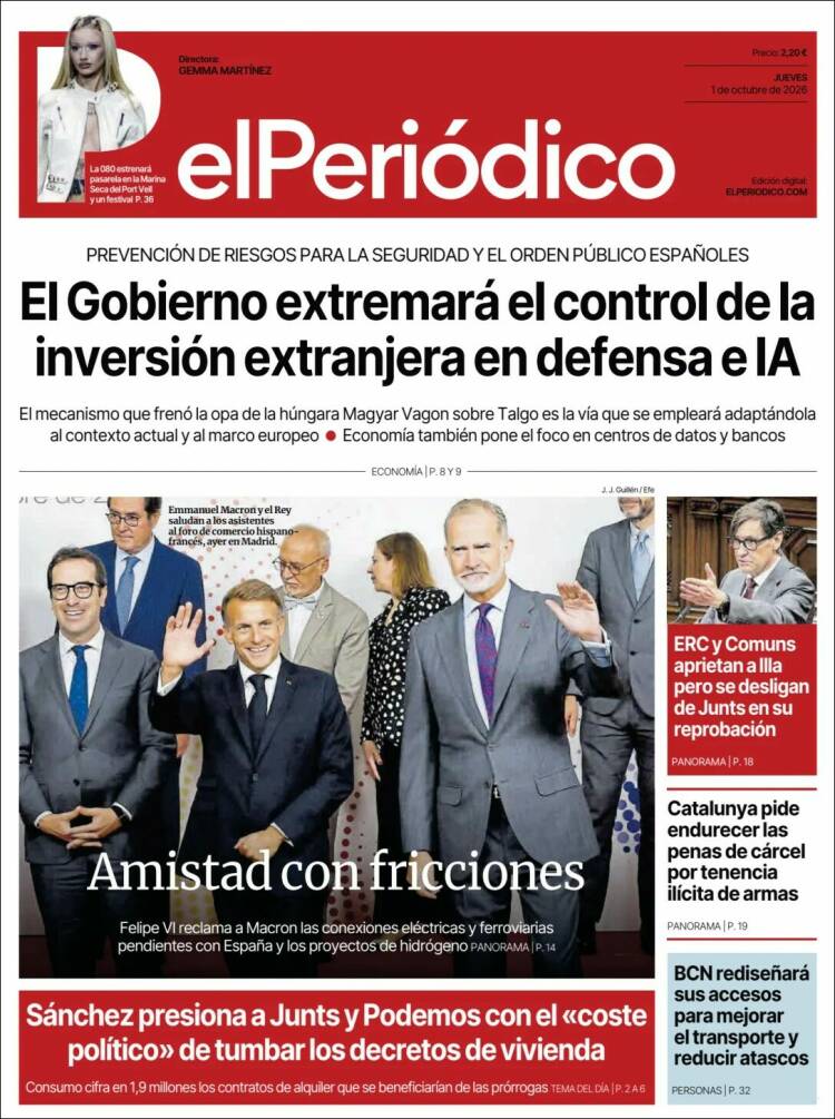 Portada de El Periódico (Espa&ntilde;a)