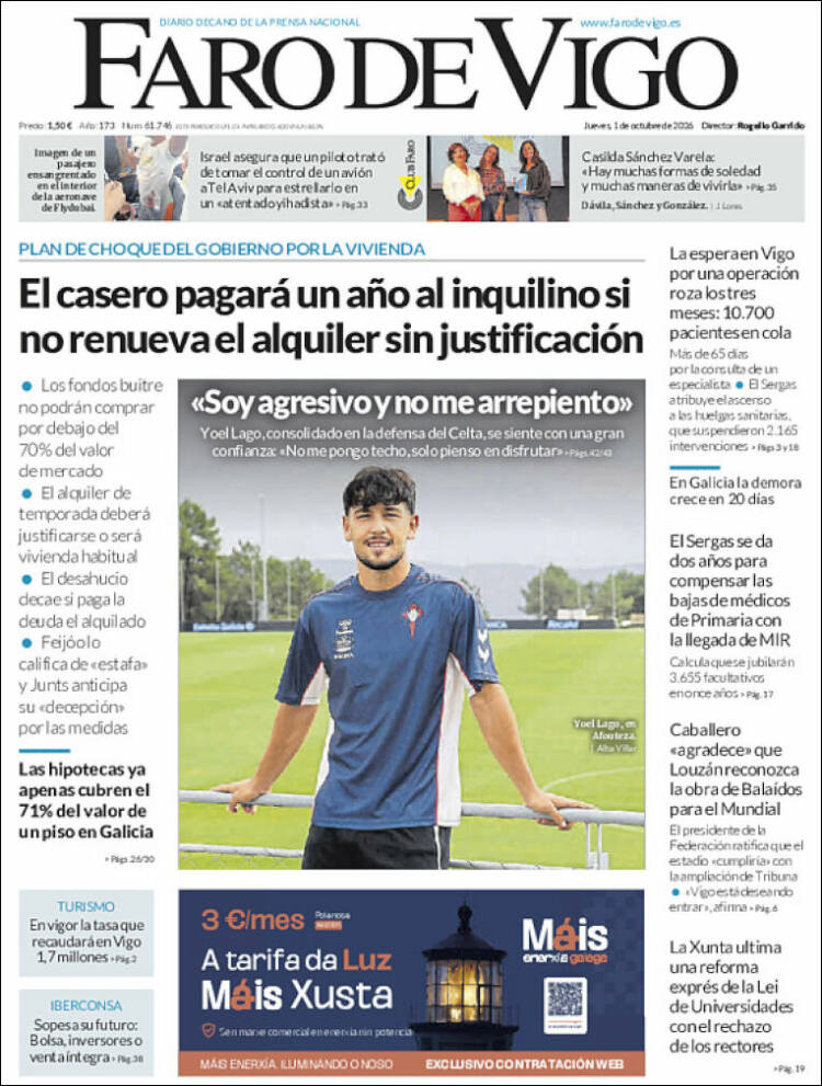 Portada de Faro de Vigo (Espa&ntilde;a)