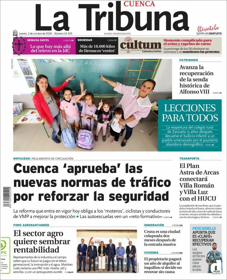 Portada de La Tribuna de Cuenca (Espa&ntilde;a)