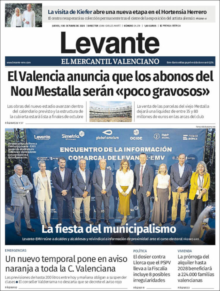 Portada de Levante (Espa&ntilde;a)