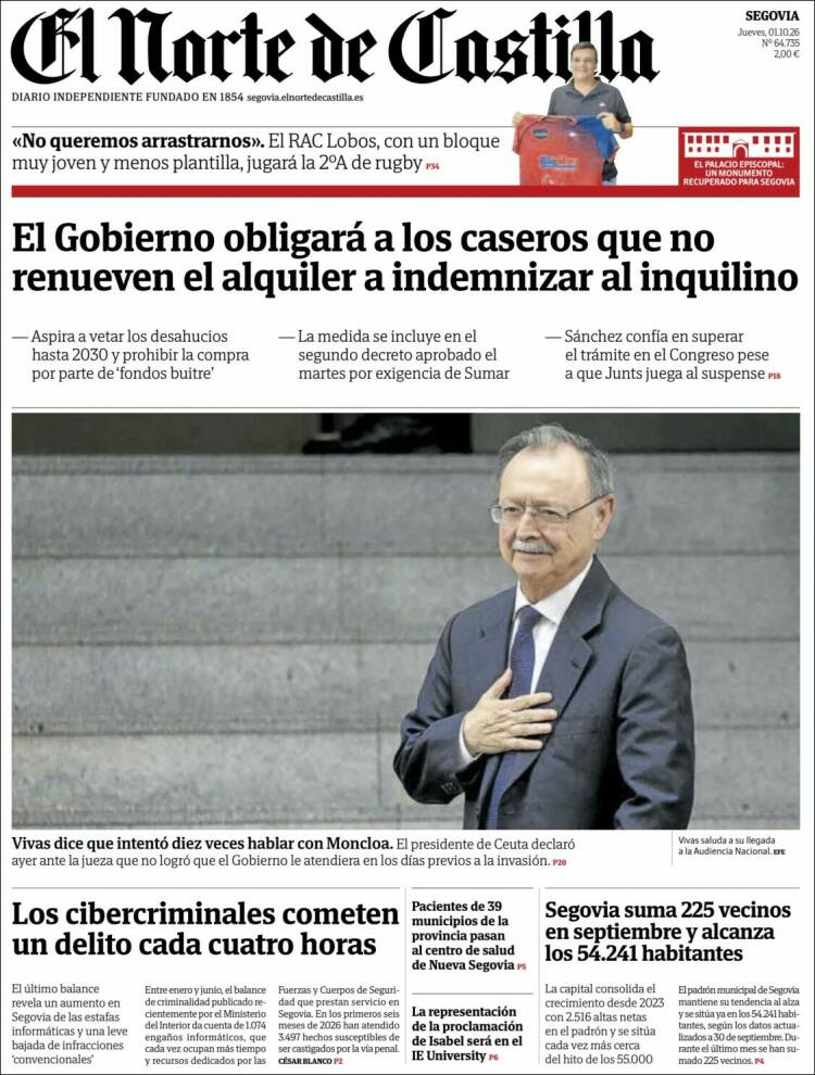 Portada de Norte de Castilla - Segovia (Espa&ntilde;a)