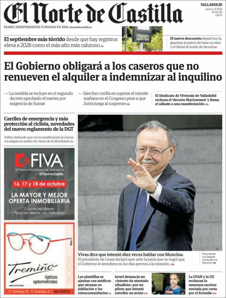 Portada de Norte de Castilla - Valladolid (Espa&ntilde;a)