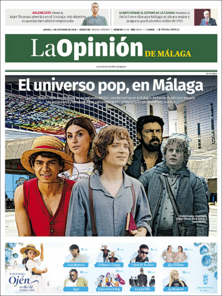 Portada de La Opinión de Málaga (Espa&ntilde;a)