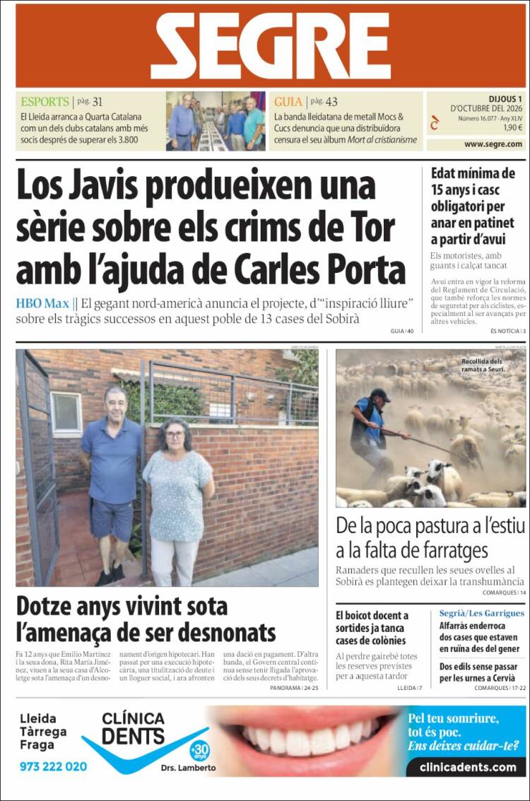Portada de Segre (Espa&ntilde;a)