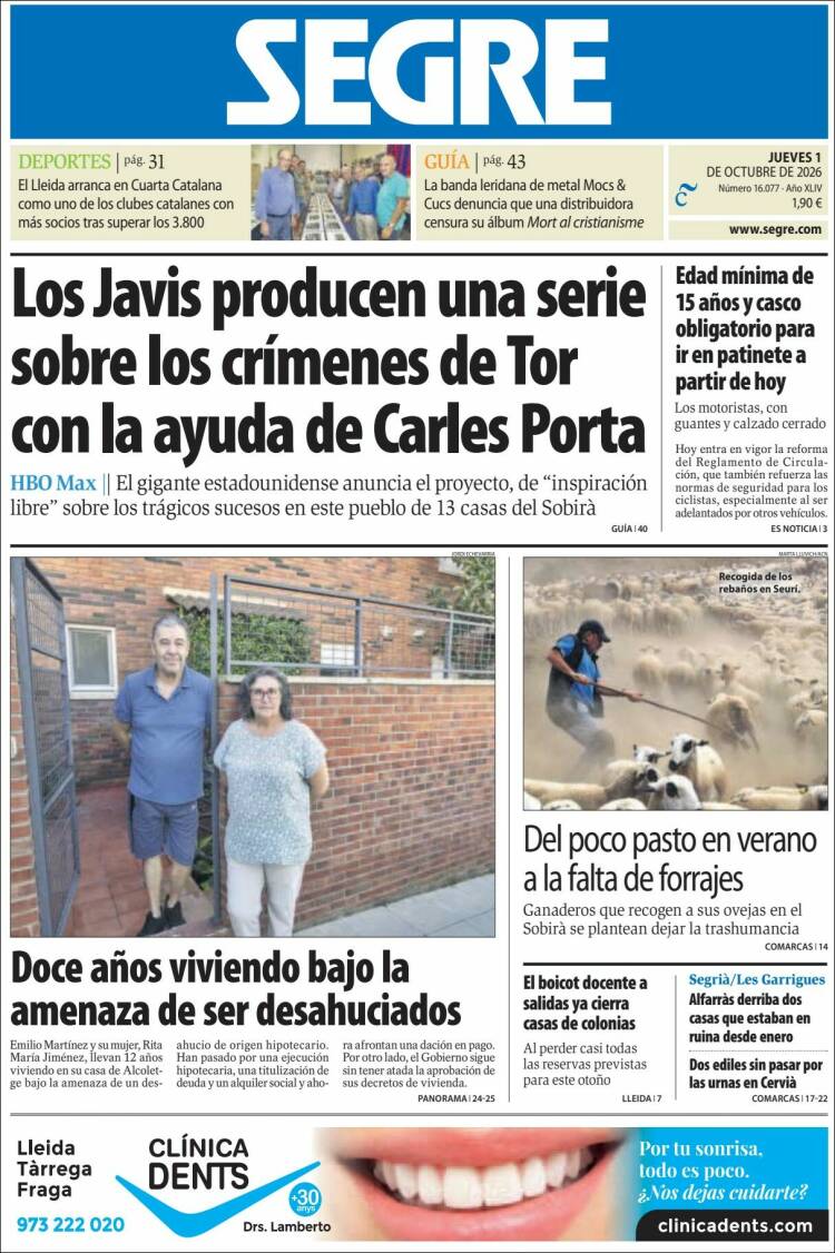 Portada de Segre  (Espa&ntilde;a)