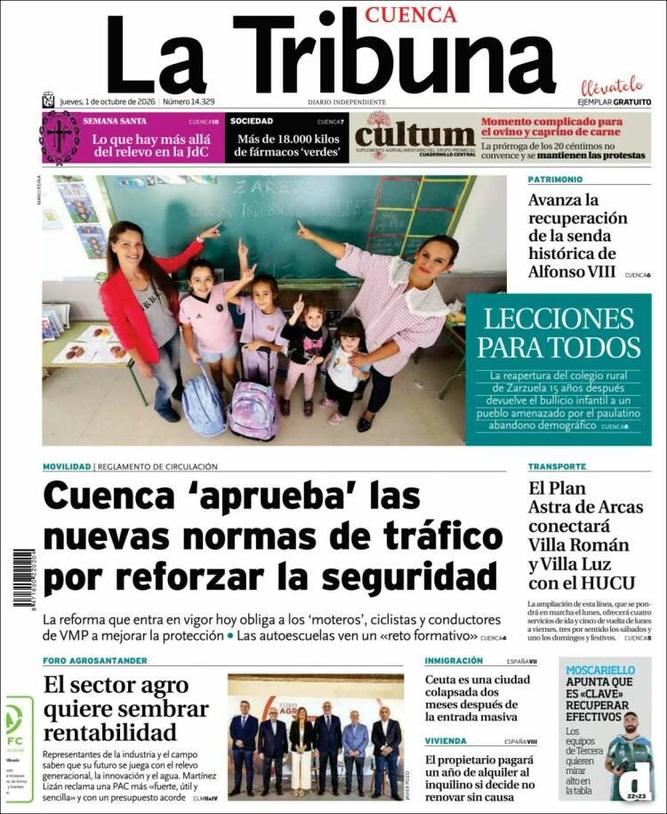 Portada de La Tribuna de Cuenca (Espa&ntilde;a)