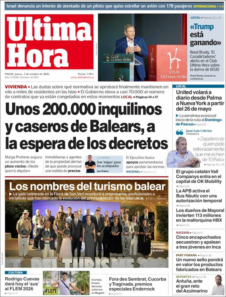 Portada de Última Hora (Espa&ntilde;a)