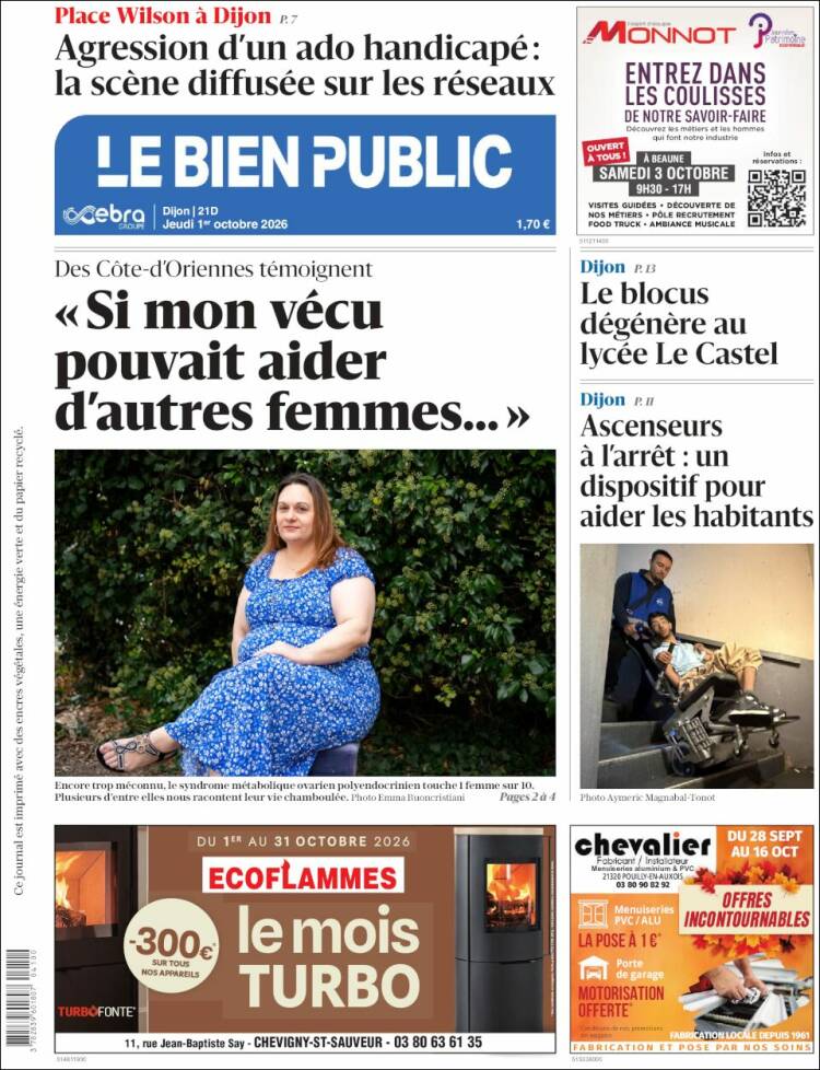 Portada de Le Bien Public (Francia)