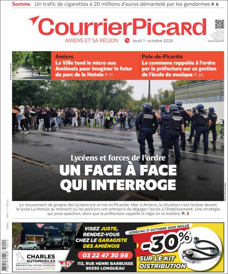 Portada de Courrier Picard (Francia)